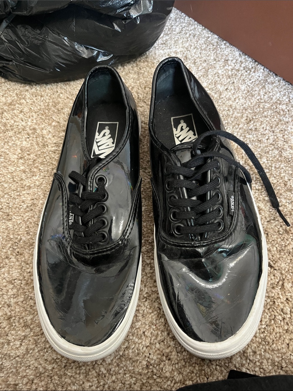 Vans Black Patent oil spill  Low-Top Sneakers